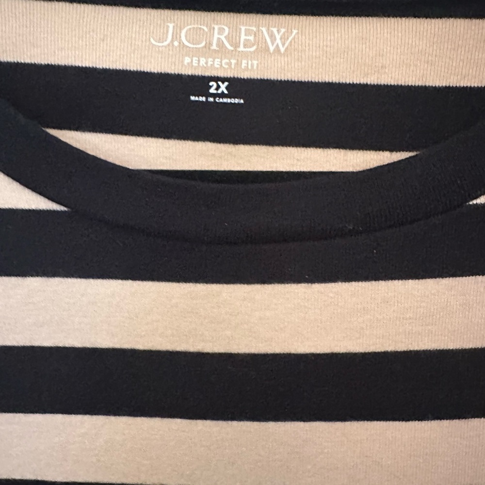 J.Crew Black and Tan Striped Shirt